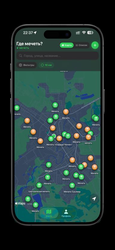 Карта мечетей в Sujud